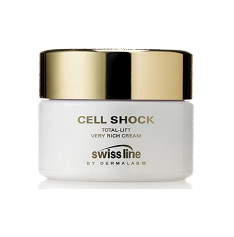 Kem đậm đặc chống lão hóa và nâng cơ toàn diện cho da rất khô lão hóa  Swissline cell shock total lift very rich cream 